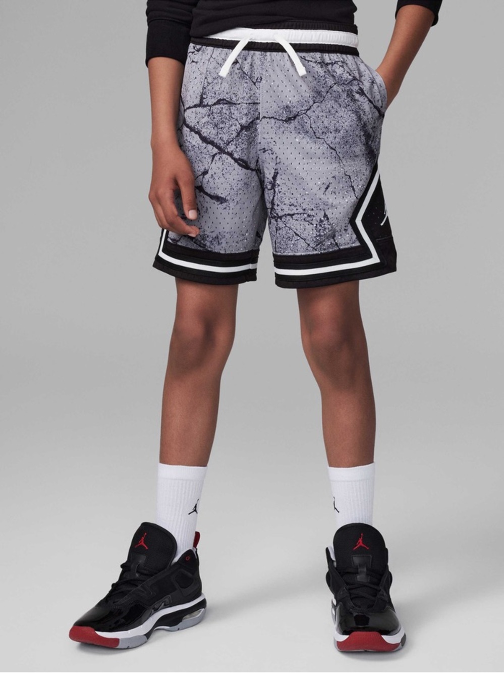 Jordan Jumpman Diamond Shorts - Grey Crackle Print - XL